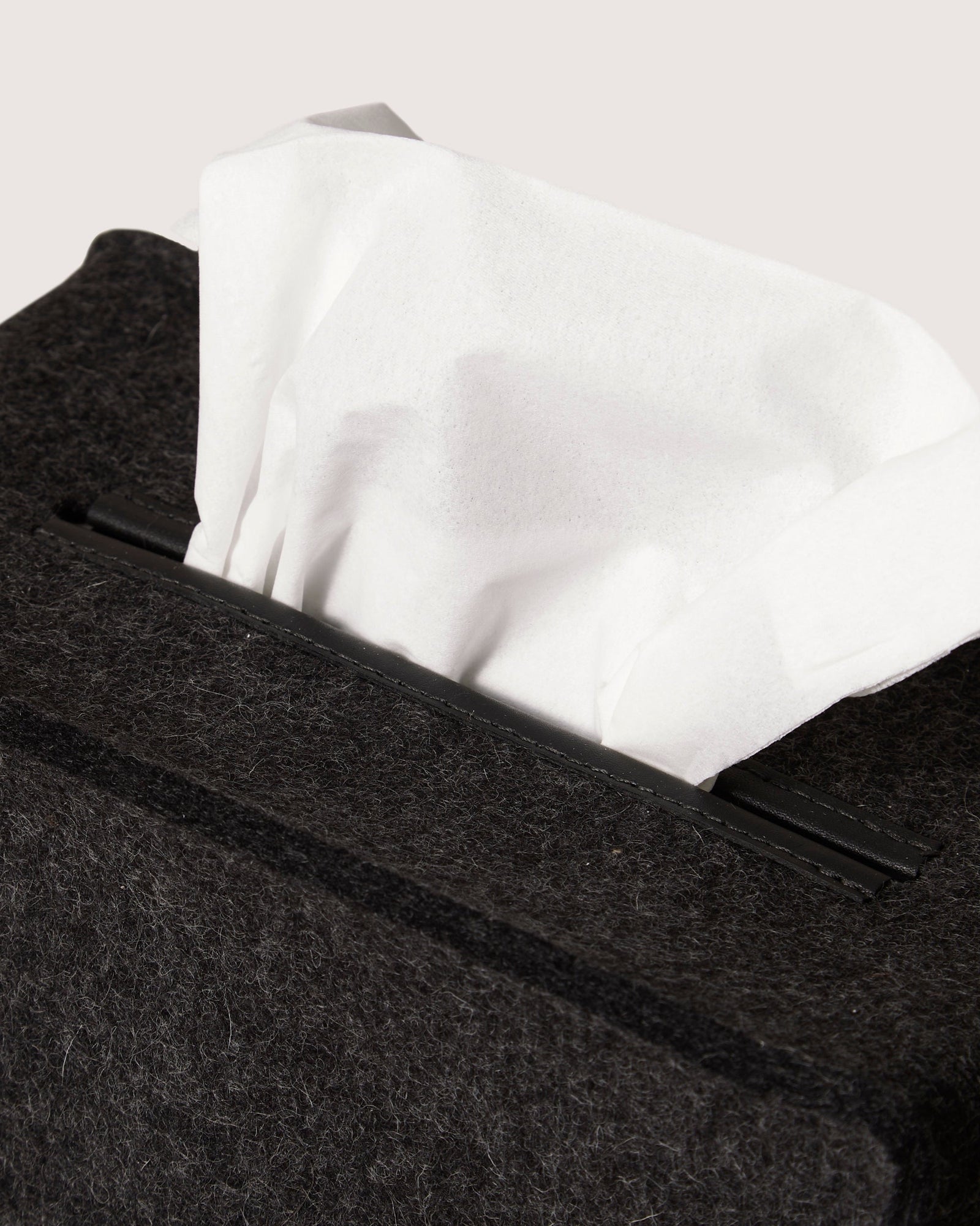 Merino Wool Large Tissue Box Cover | Charcoal
