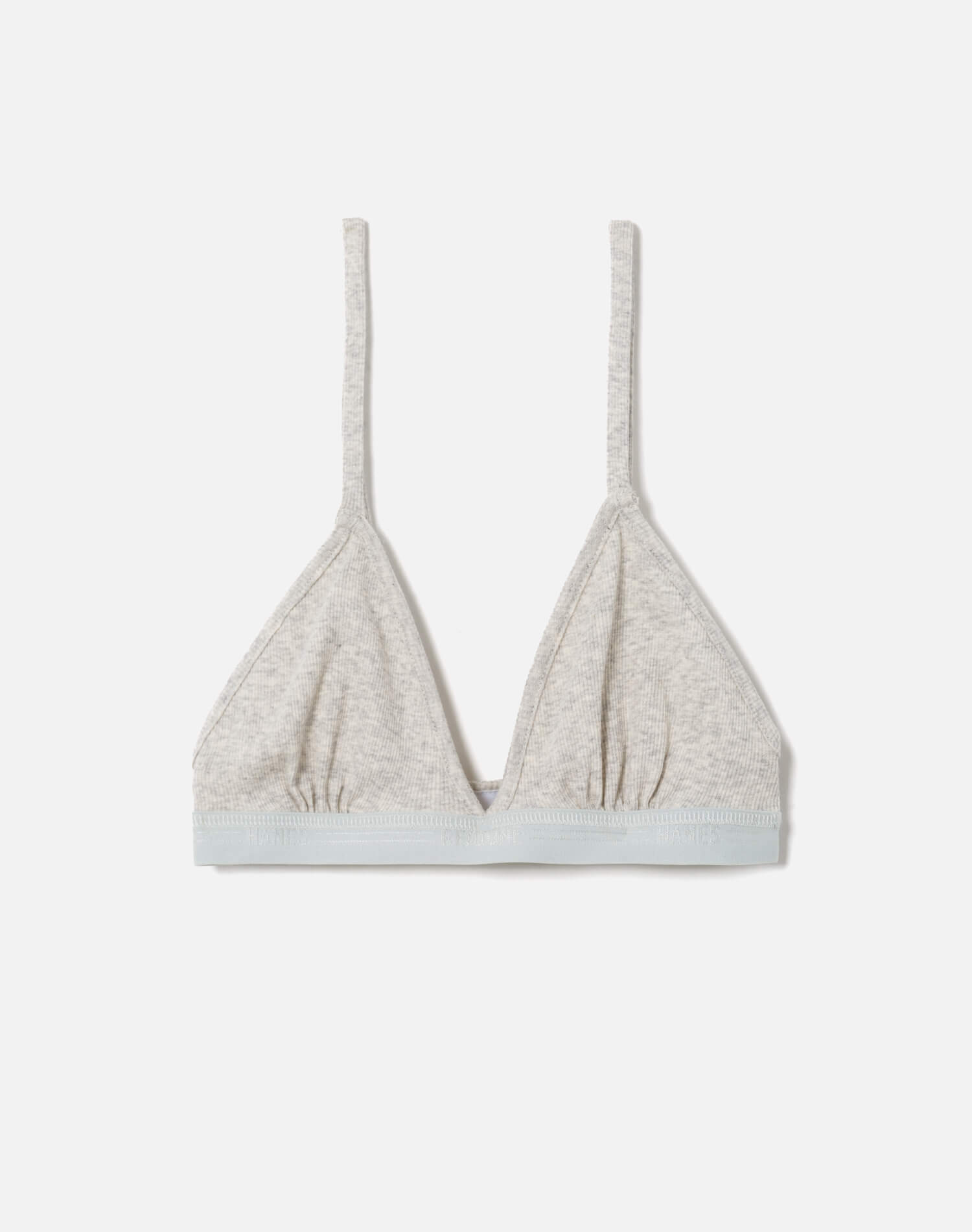 Womens | Hanes Ribbed Triangle Bra | Heather Grey
