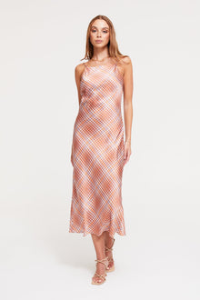 GINIA Remi Slip Dress in Prism Check