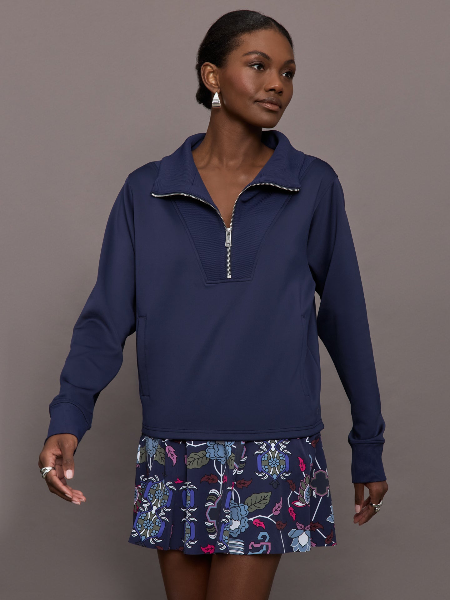 Wren 1/4 Zip | Maltese Blue