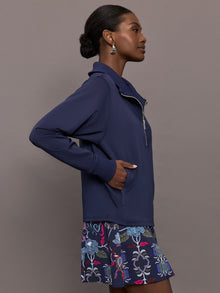 Wren 1/4 Zip | Maltese Blue