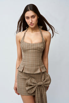 Womens | Twisted Halter Top | Brown