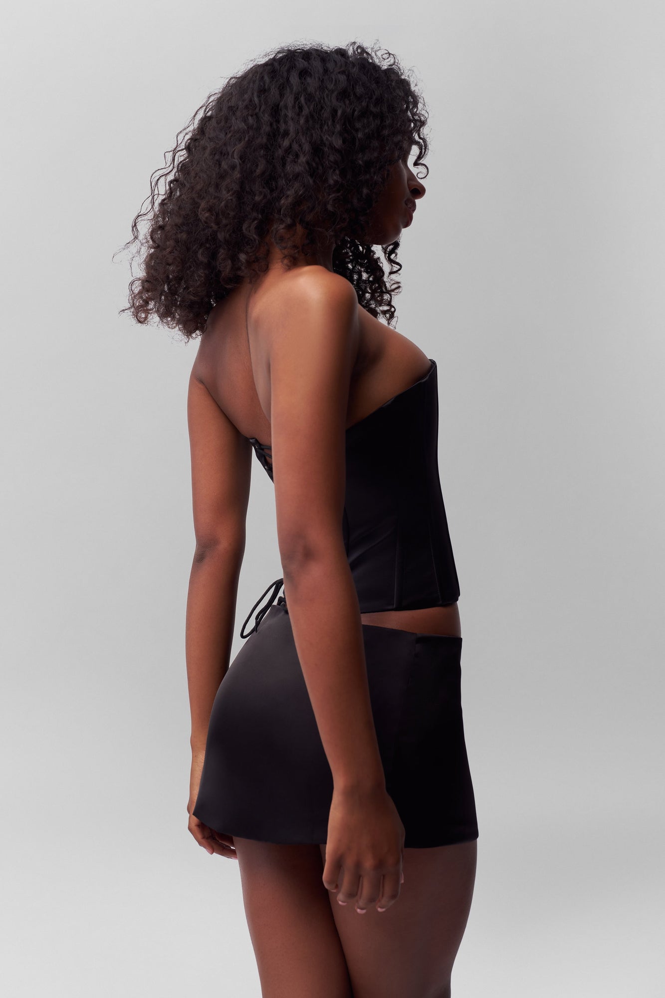 Womens | Satin Corset | Black
