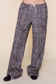 Womens | Drawstring Fleece Pant | Leopard