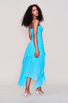 Womens | Lyla Twist Dress | Sea Blue