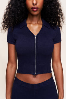 Womens | Calesia Zip Up Top | Navy