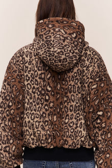 Womens | Charli Hooded Quilted Jacket | Leopard