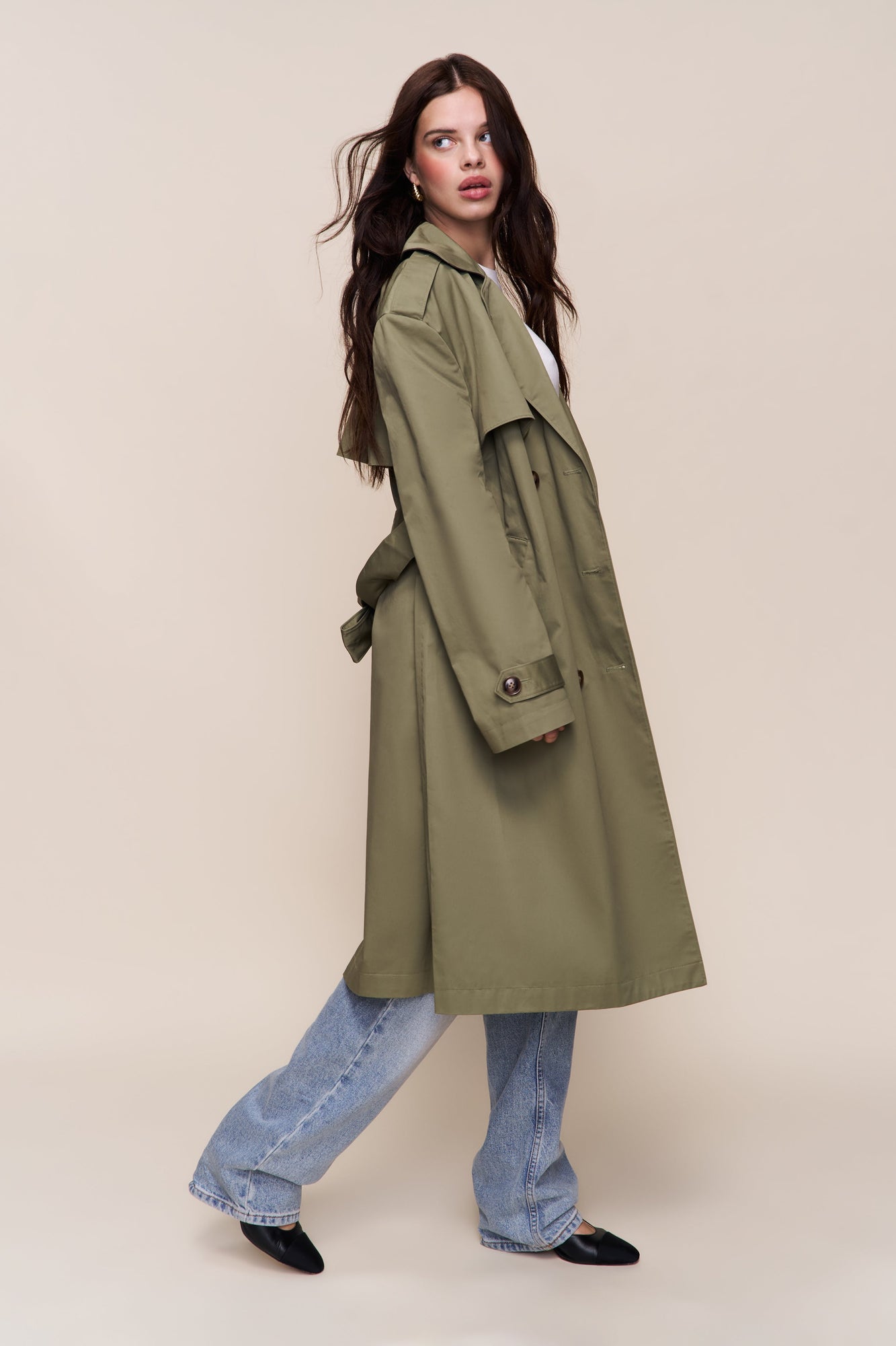 Womens | Classic Trench Coat | Olive
