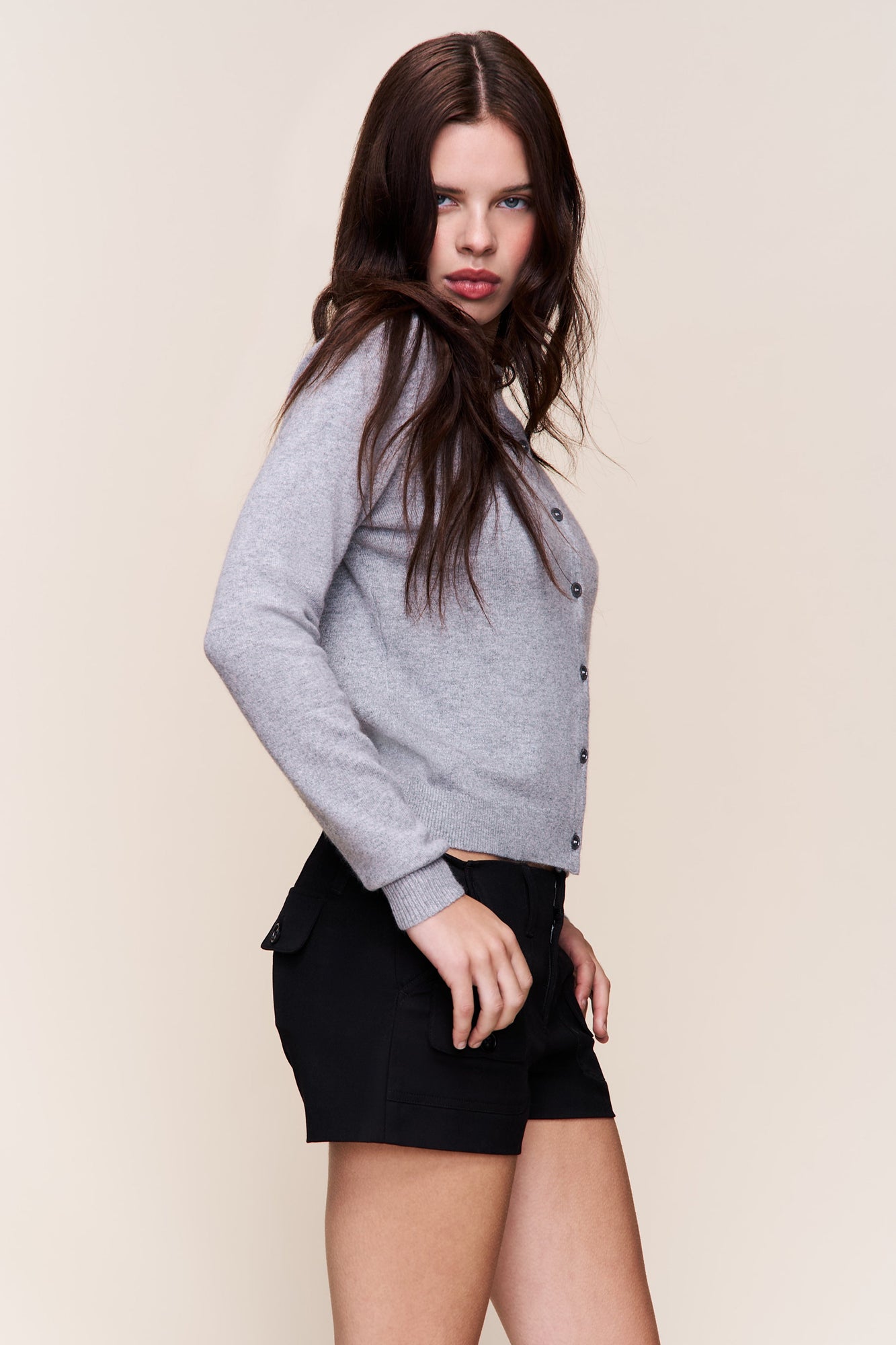 Womens | June Relaxed Wool Cardigan | Heather Grey