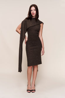 Womens | Hooded Knit Dress | Dark Olive