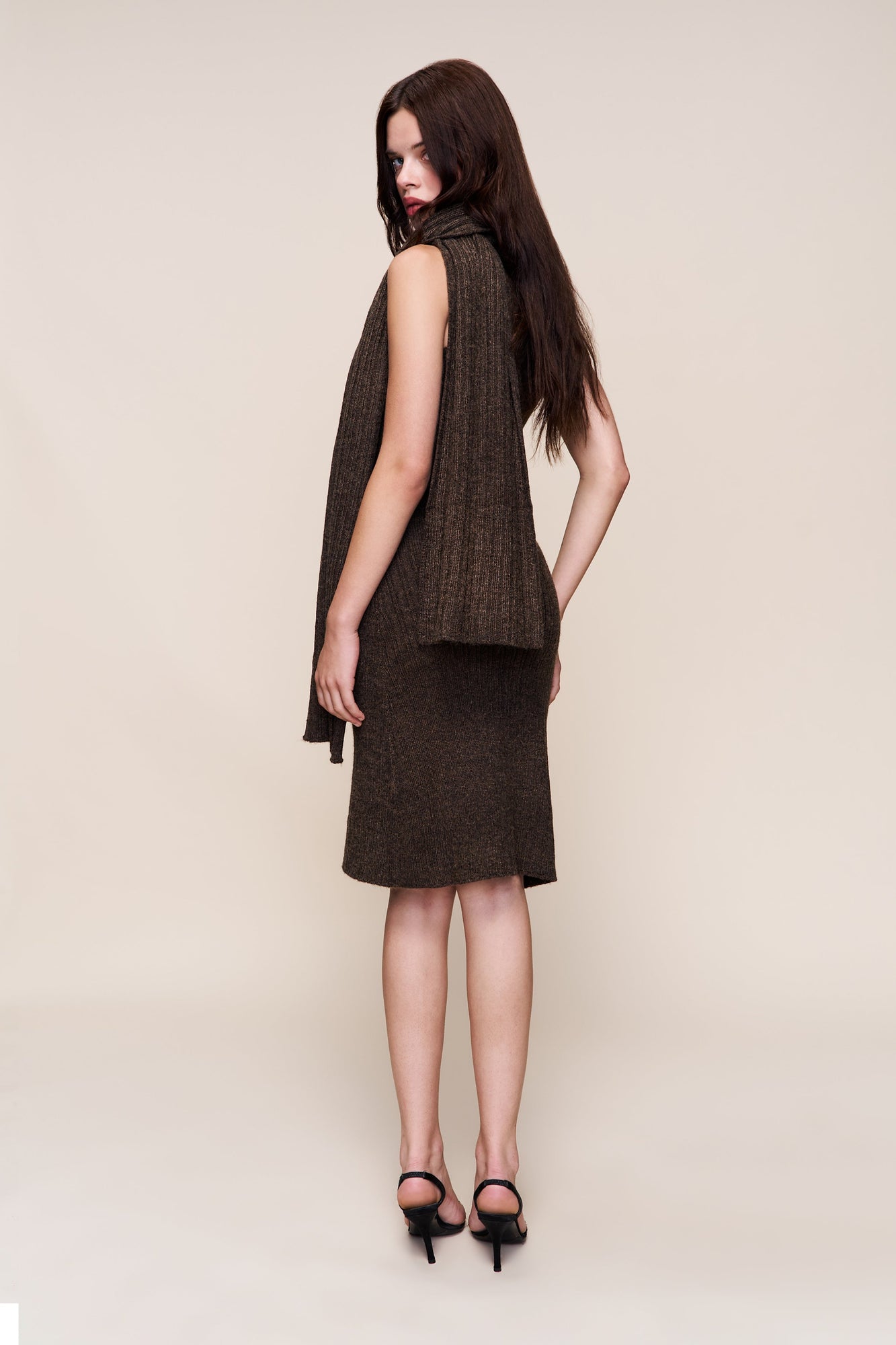 Womens | Hooded Knit Dress | Dark Olive