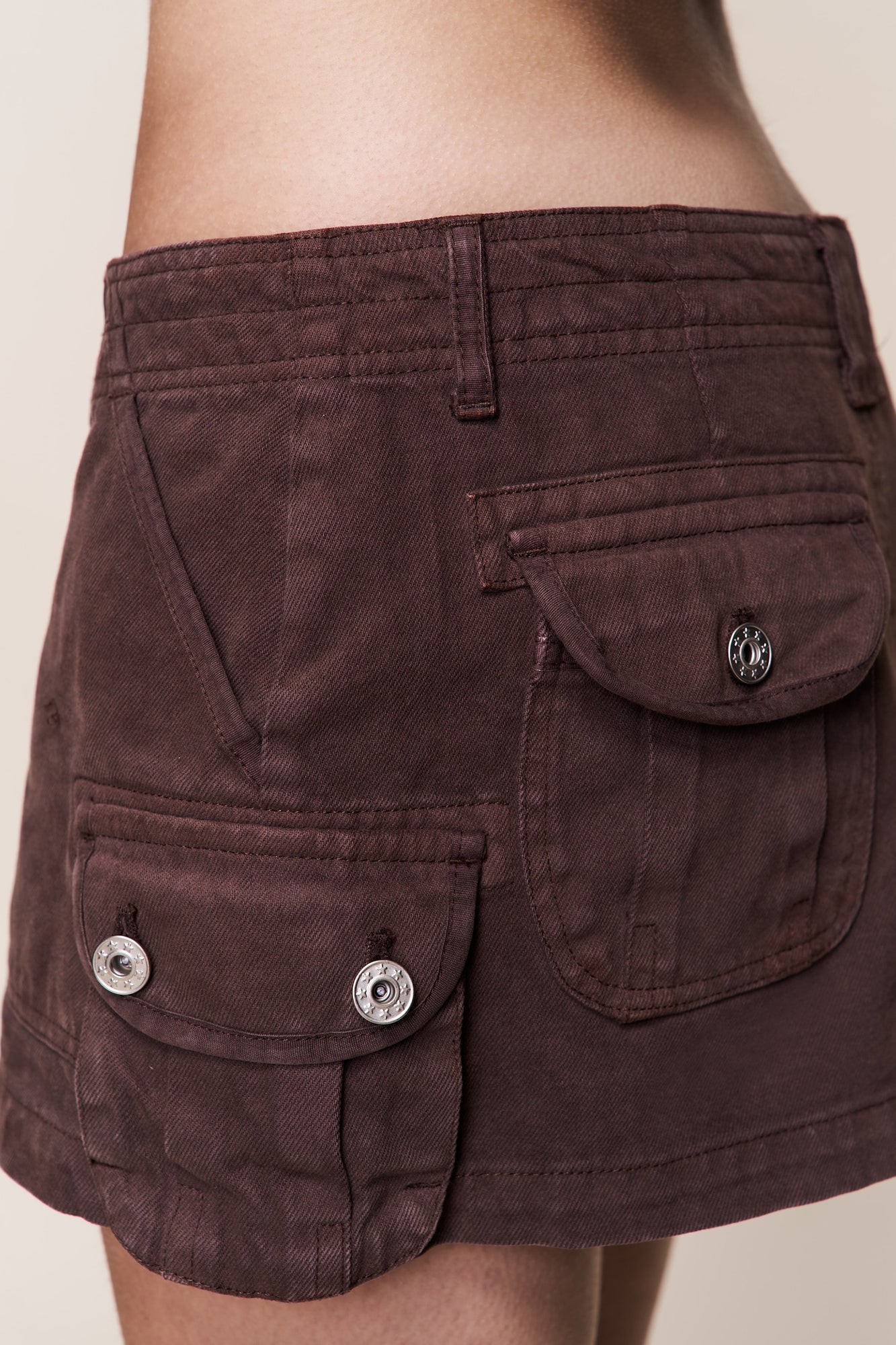 Womens | Anais Cargo Mini Skirt | Chocolate