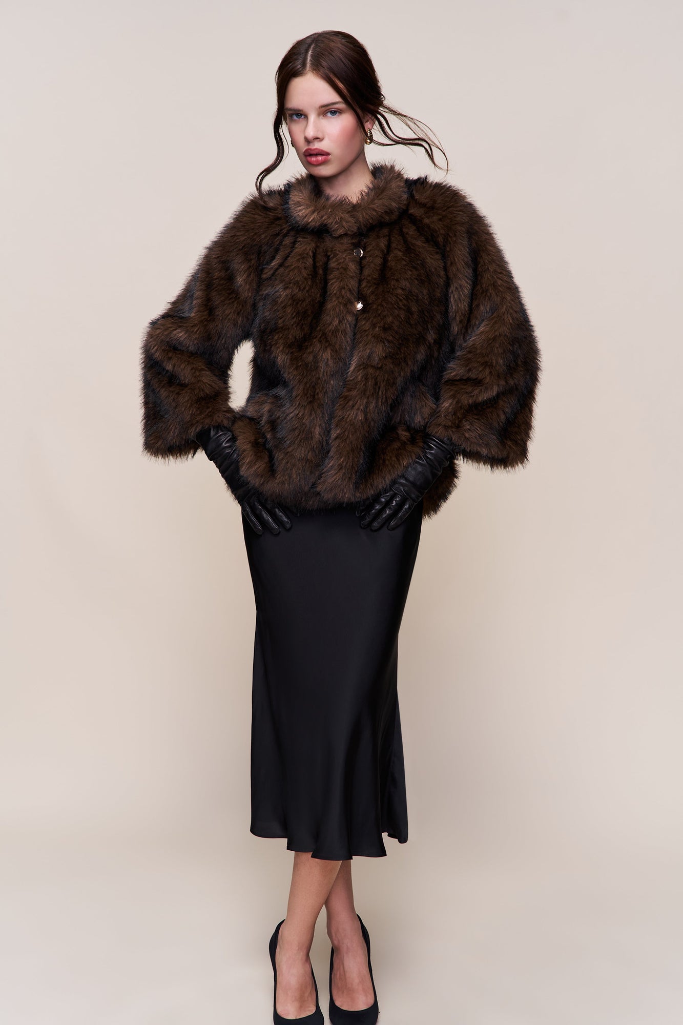 Womens | Lucienne Faux Fur Topper | Espresso