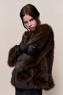 Womens | Lucienne Faux Fur Topper | Espresso