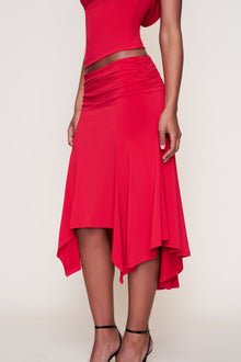 Womens | Soffiano Skirt | Red Love