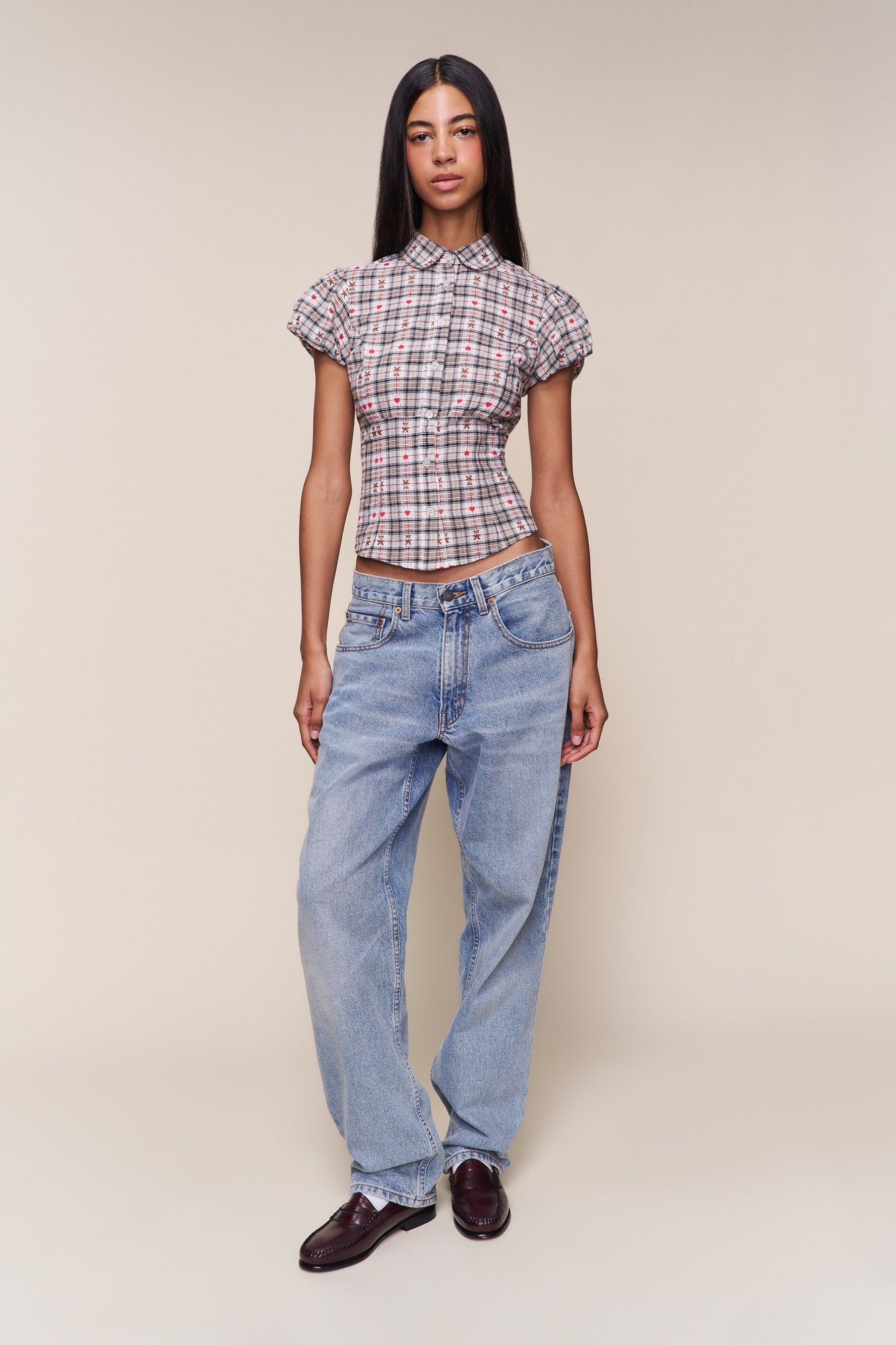 Womens | Liana Plaid Top | Bear Plaid