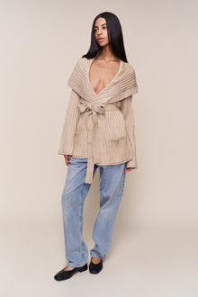 Womens | Tullia Slouchy Cardigan | Taupe