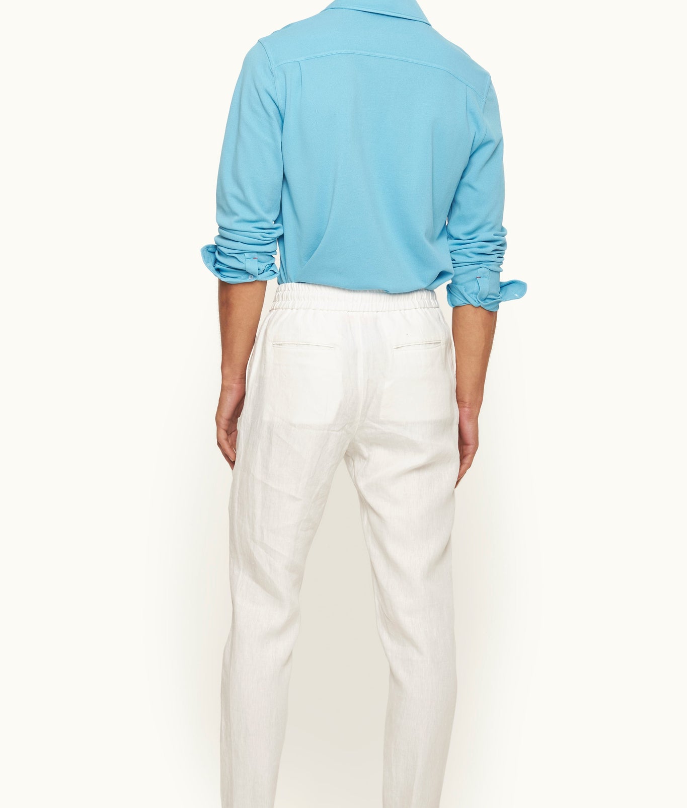 Giles Pique Tailored Fit Classic Collar Cotton Pique Shirt | California Blue