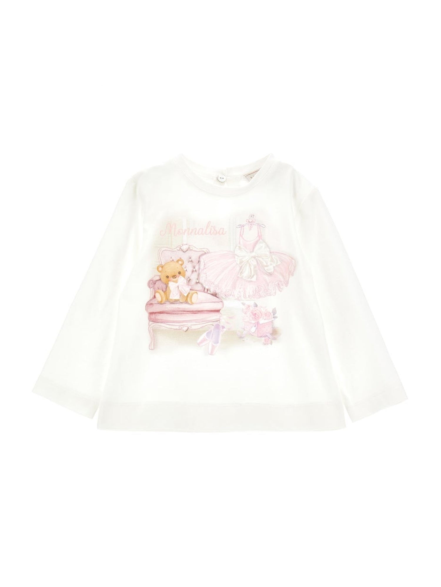 Girls | Ballet Print Cotton T-Shirt | Cream