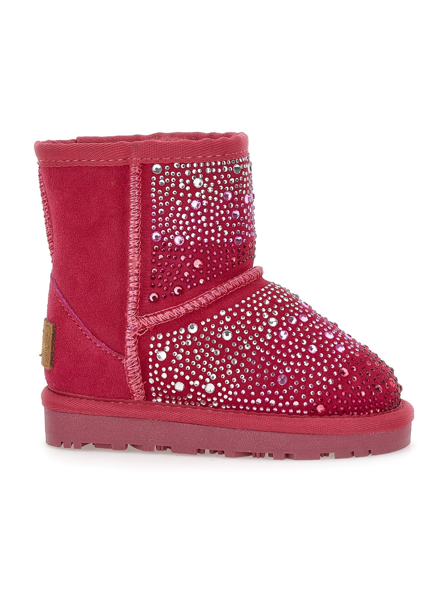 Girls | Crust Leather Boot With Rhinestones | Azalea
