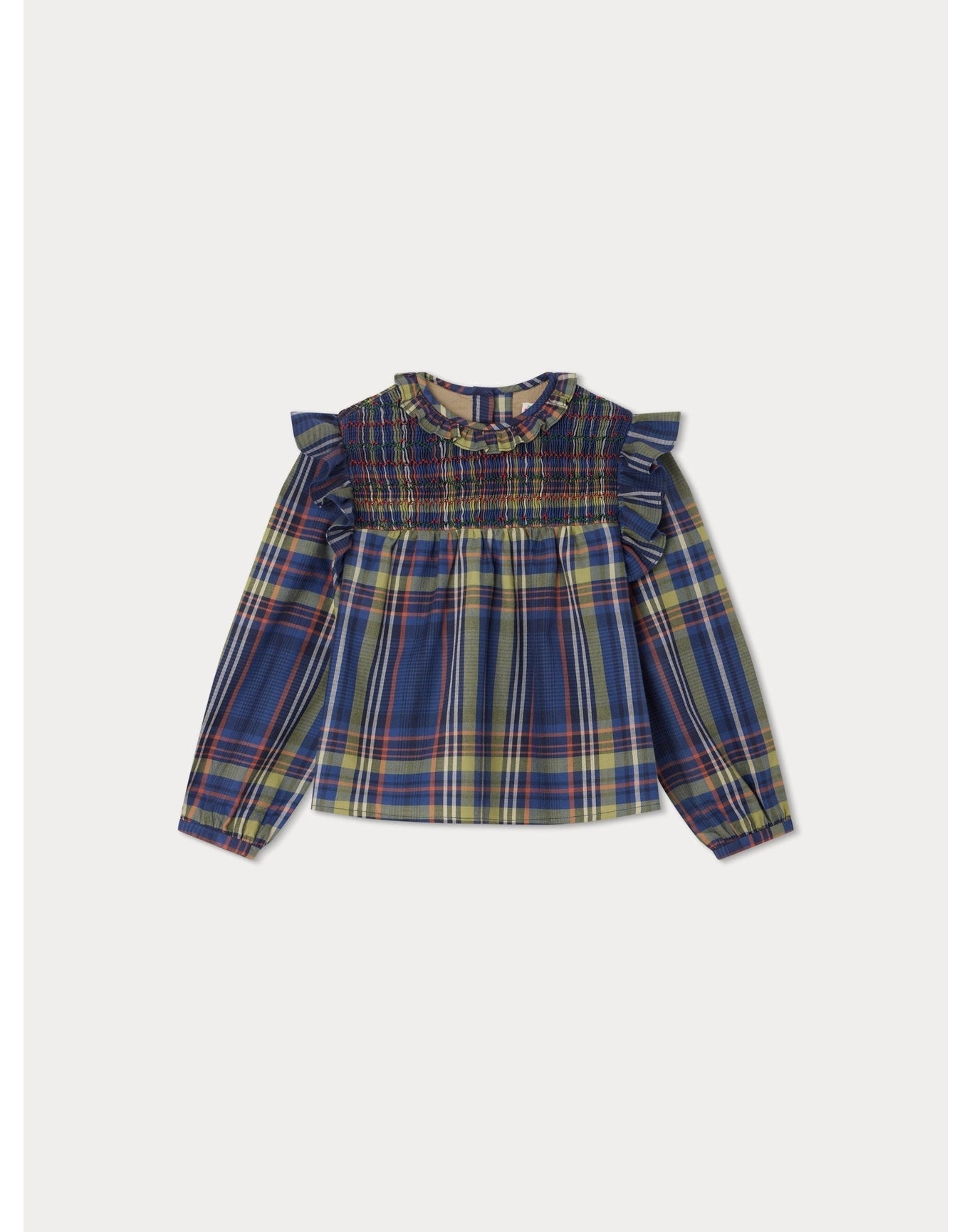 Girls | Domitille Blouse Tartan | 4Y-8Y | Navy