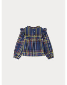 Girls | Domitille Blouse Tartan | 4Y-8Y | Navy
