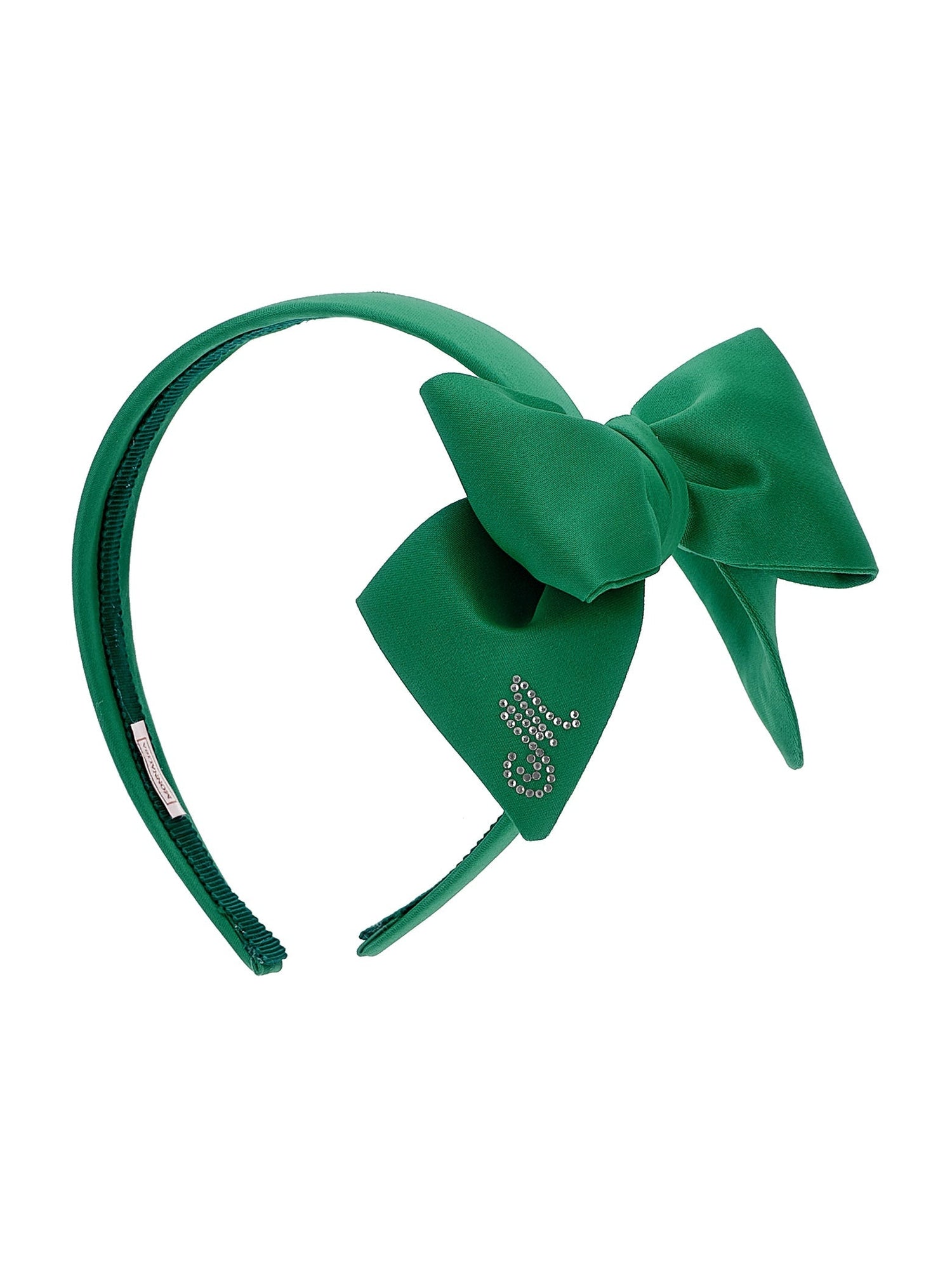Girls | Duchesse Headband With Bow | Vibrant Green