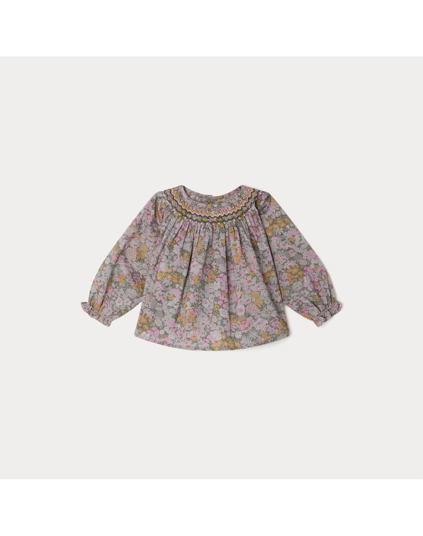 Girls | Griotte Smocked Blouse | Verdigris