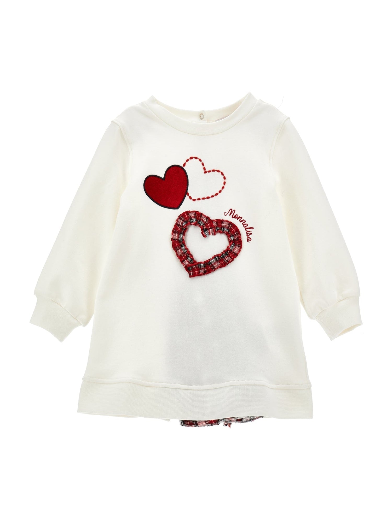 Girls | Heart Sweatshirt Dress | Cream
