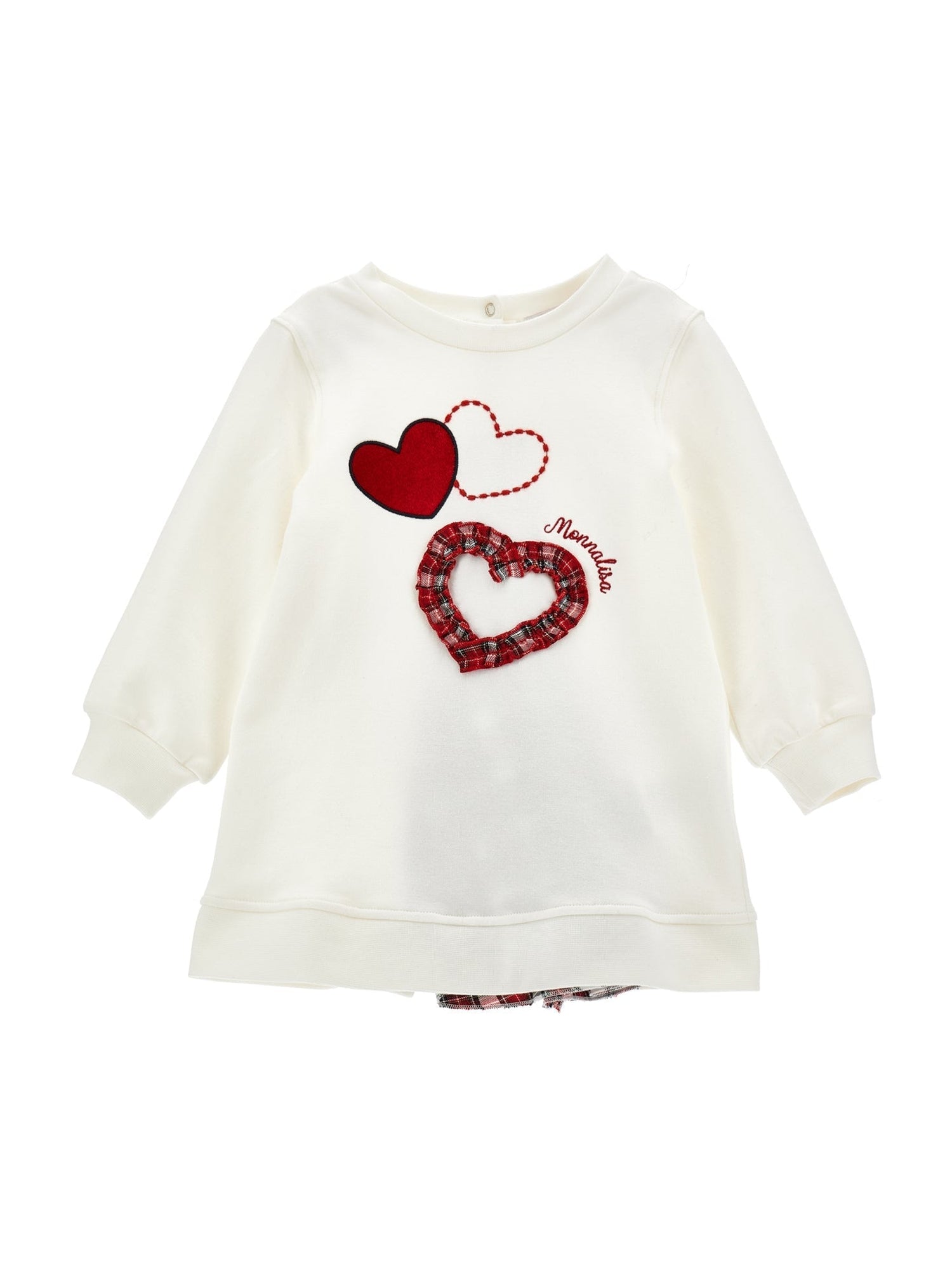 Girls | Heart Sweatshirt Dress | Cream