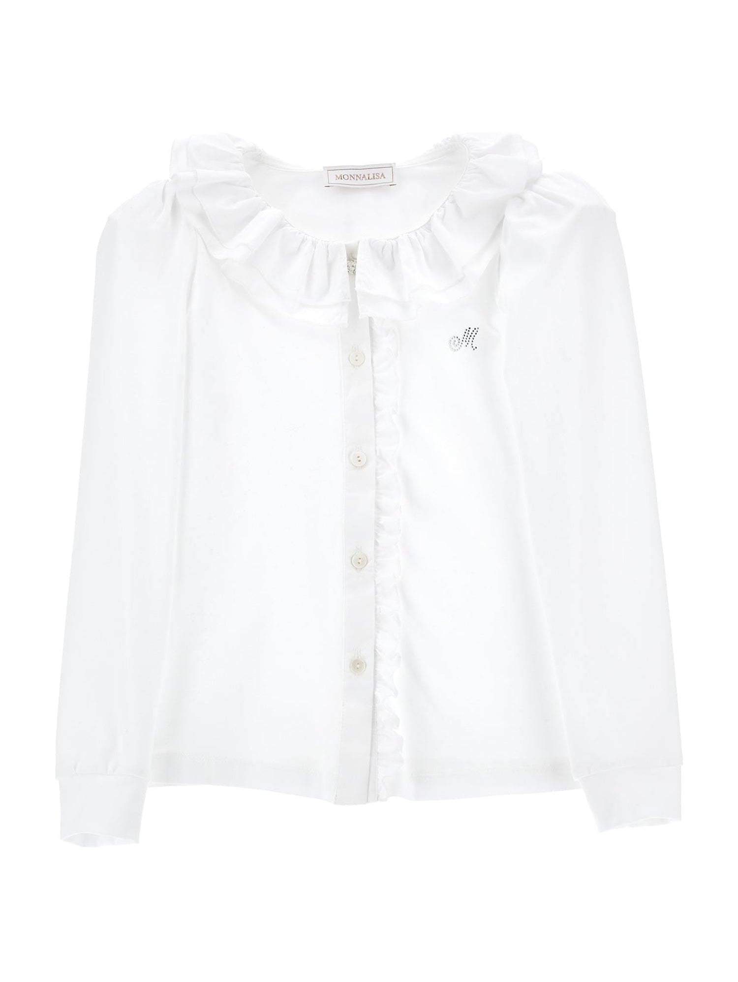 Girls | Jersey Shirt With Ruffles | White