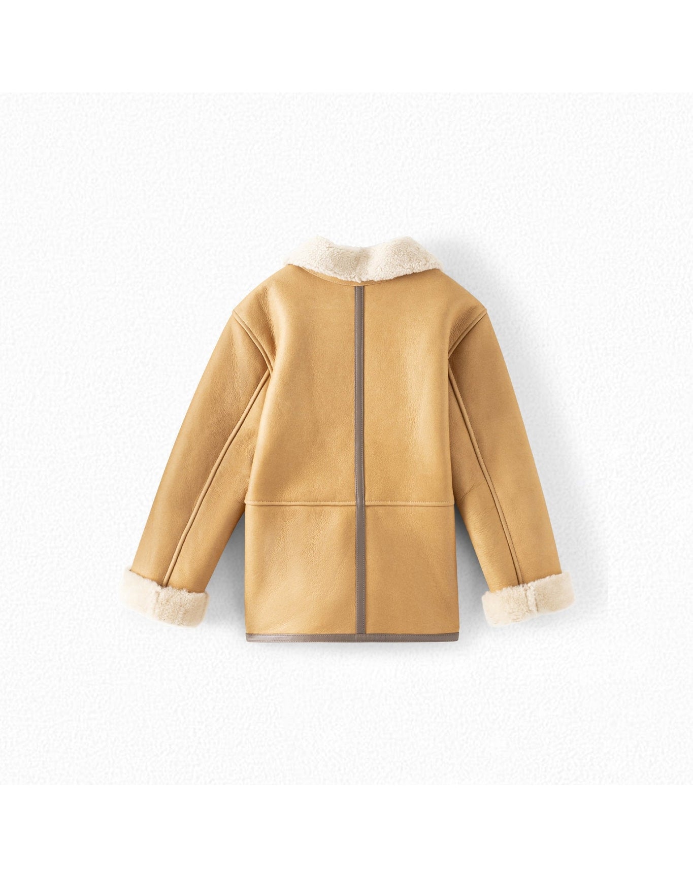 Girls | Leather And Shearling Jacket | Camel