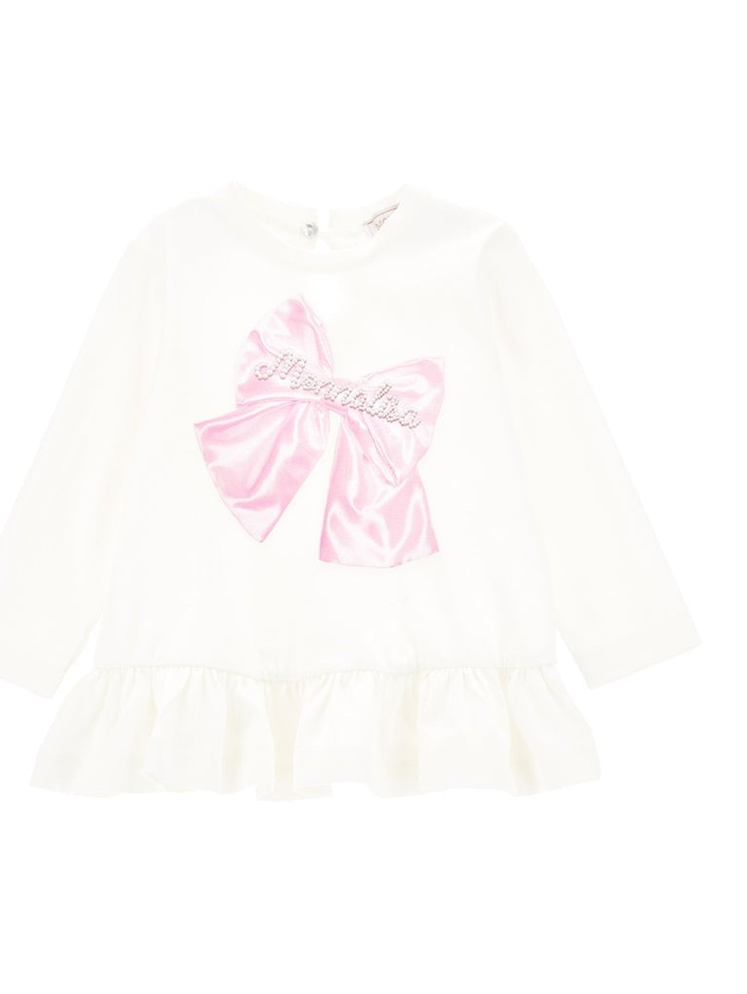 Girls | Maxi T-Shirt With Bow | Cream