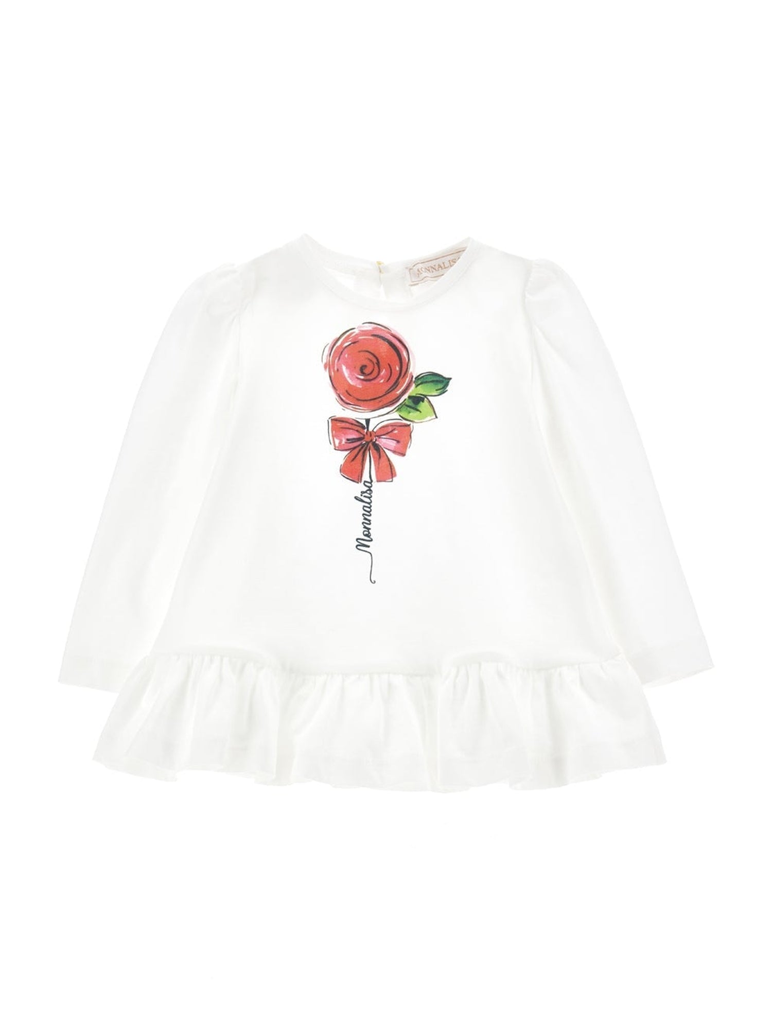 Girls | Rose Print Jersey Maxi T-Shirt | Cream