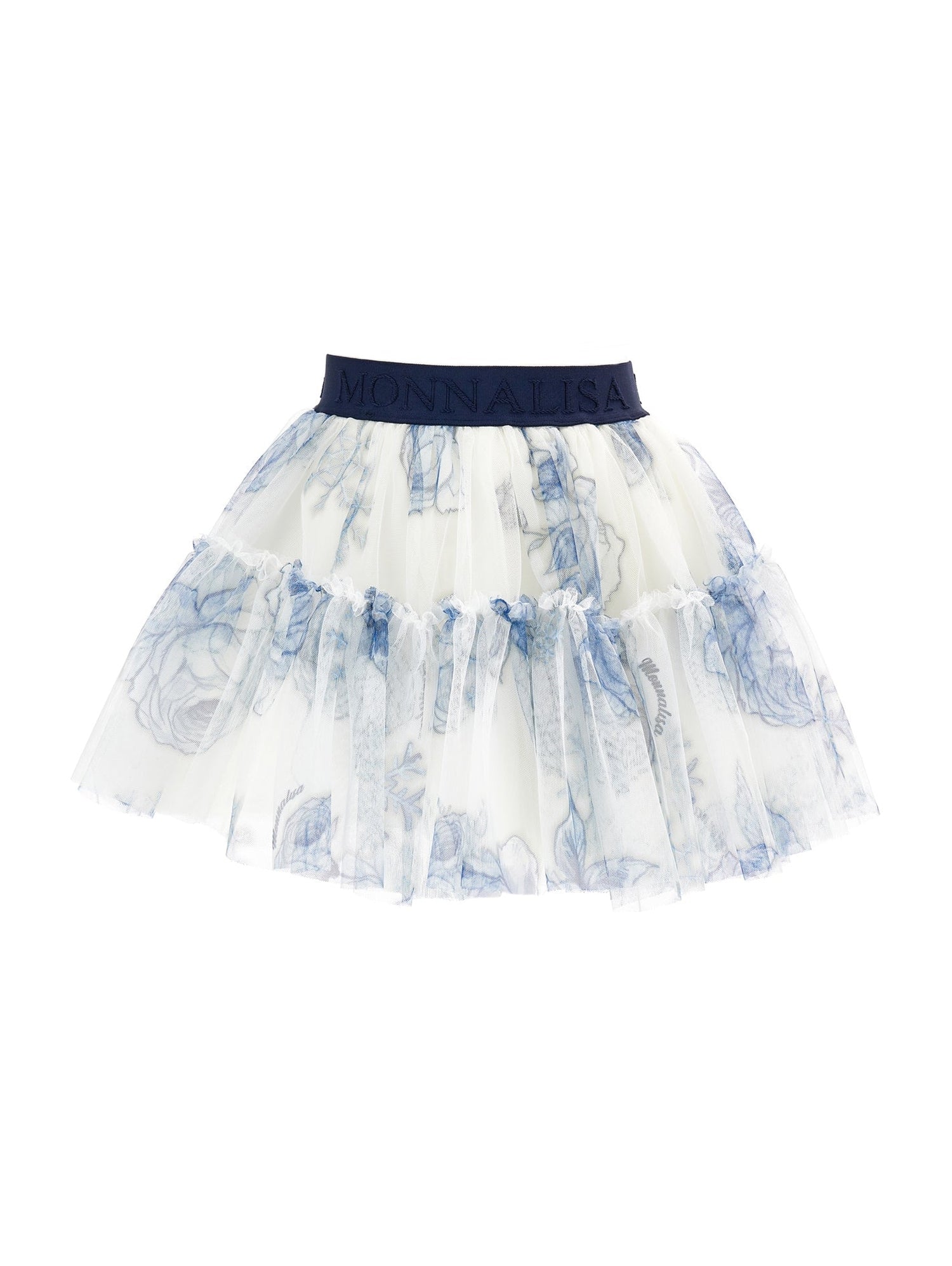 Girls | Rose Tulle Skirt | Cream/Blue