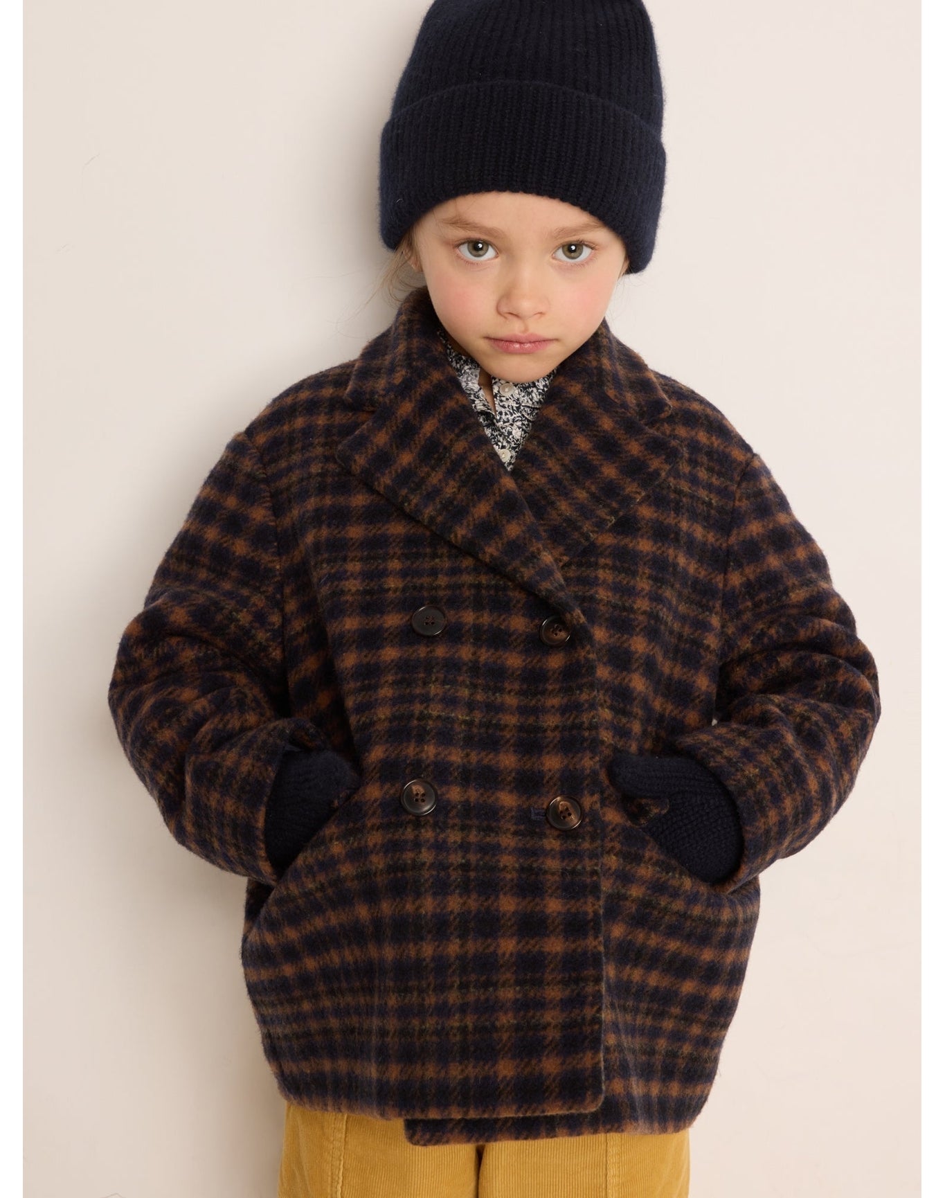 Girls | Tinley Coat Checked | 10Y-12Y | Navy
