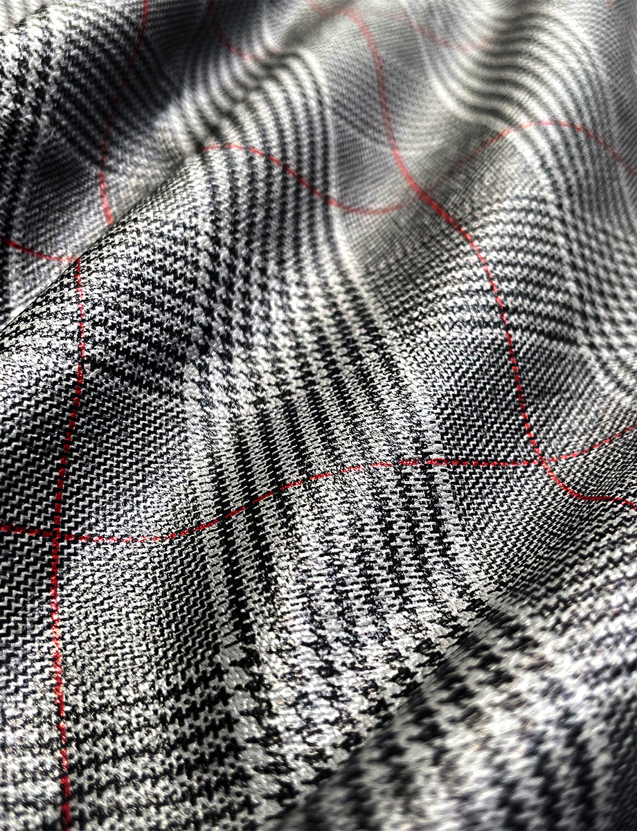 Faux Leather Print Micro-Mini Skirt::Glen Plaid::Detail