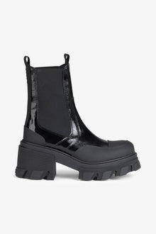 Glossy Cleated Chelsea Boots | Black (V1)