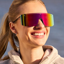Unisex | Grandslam Sunglasses | Black | Rainbow Polarized Lenses
