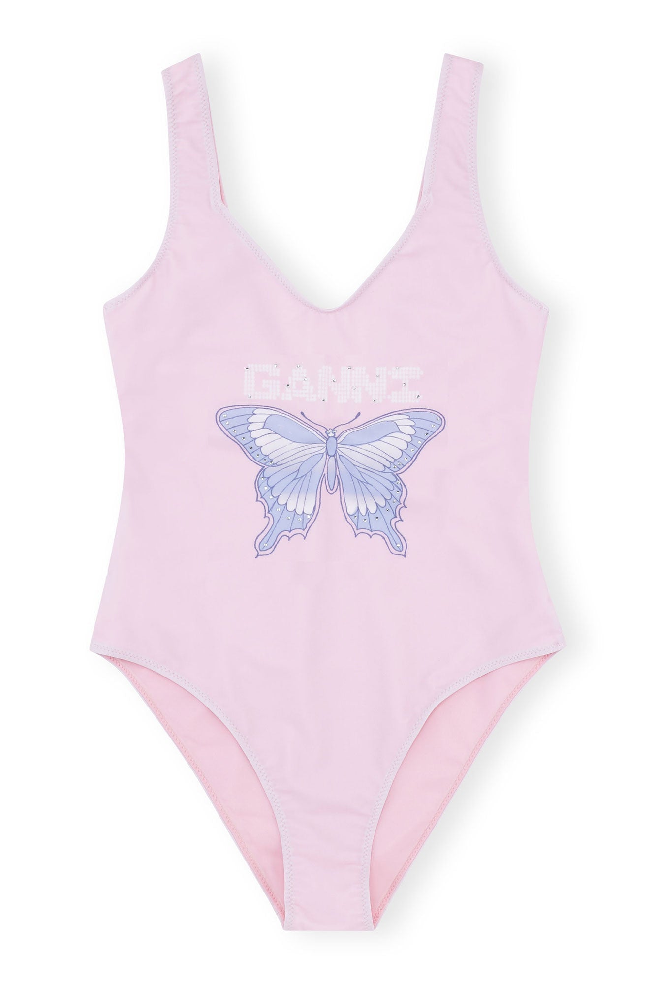 Graphic Deep Cut Swimsuit | Light Lilac