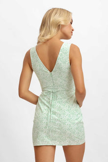 Women | Gia Mini Dress | Green Blossom