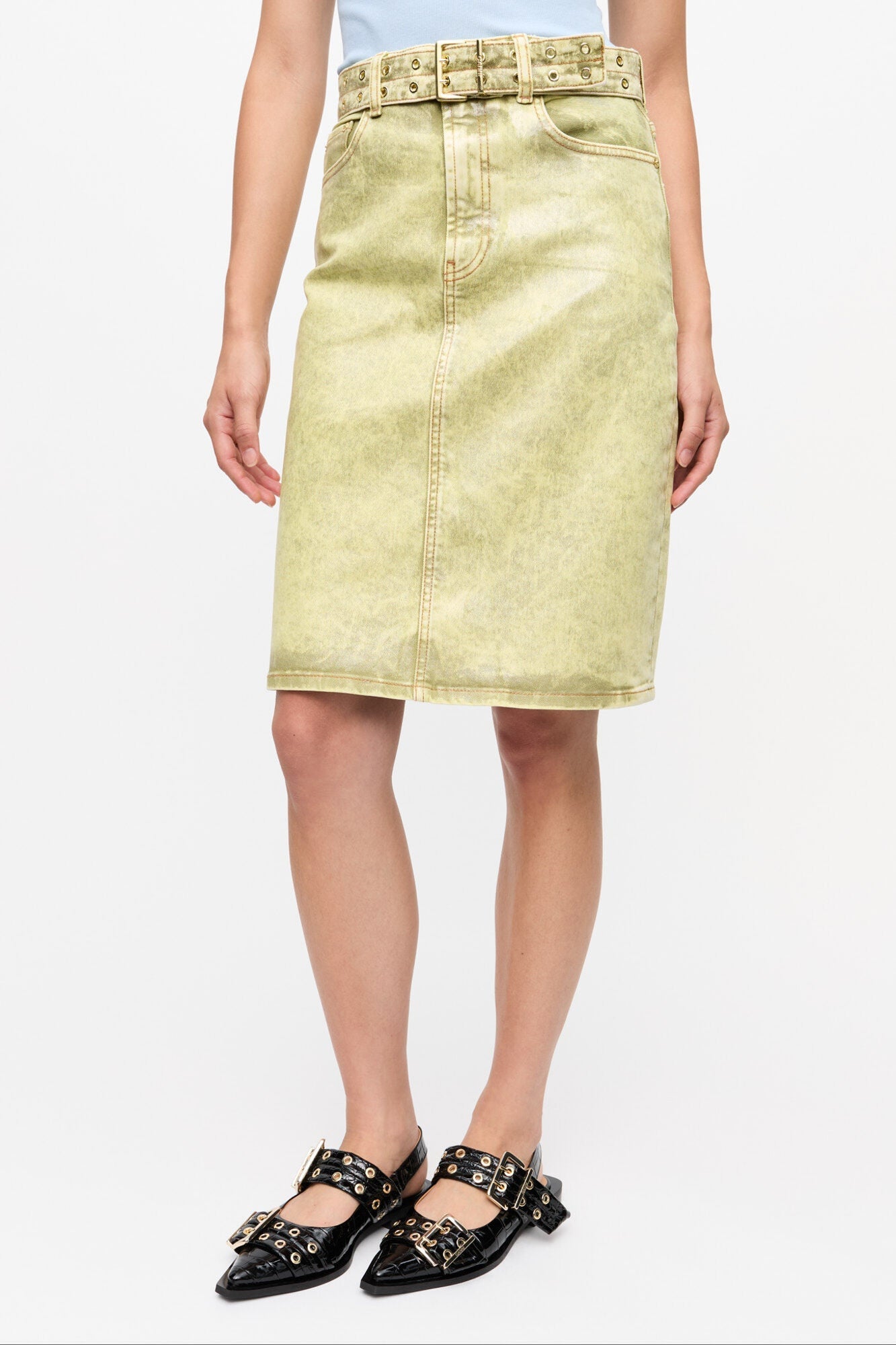 Green Foil Skirt | Golden Cypress
