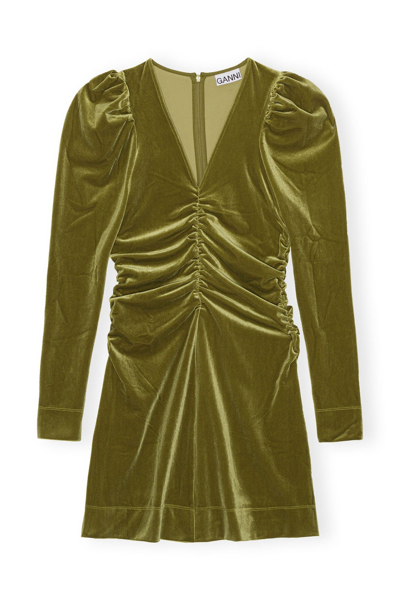 Green Velvet Jersey Mini Dress | Avocado