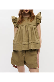 Green Washed Cotton Top | Boa