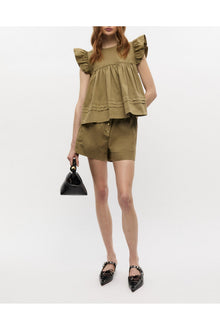 Green Washed Cotton Top | Boa