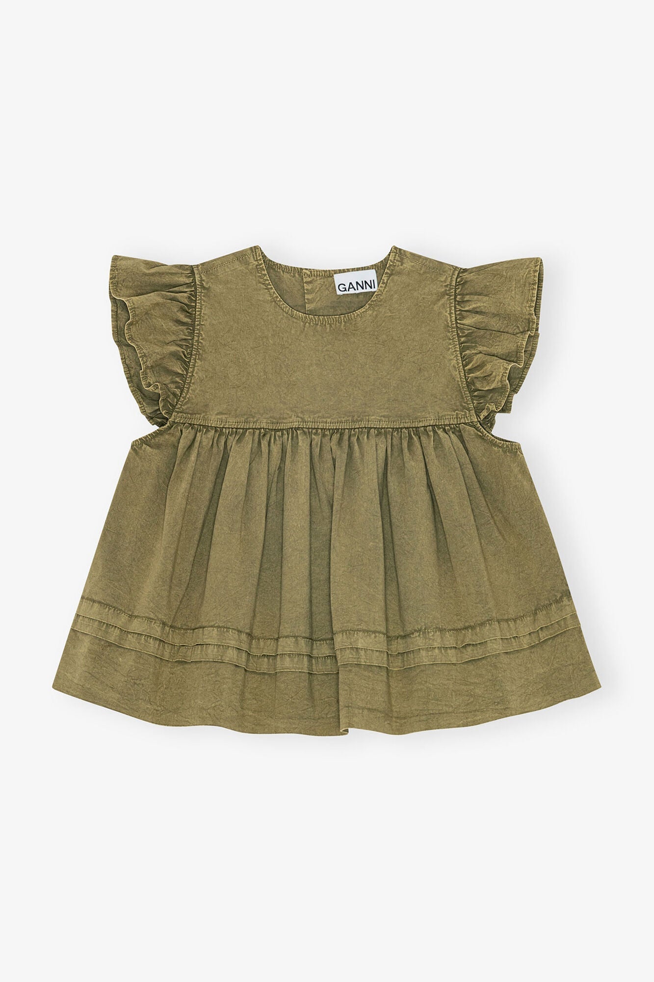 Green Washed Cotton Top | Boa