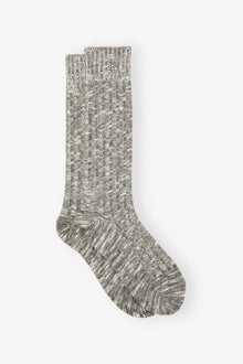 Grey Chunky Cotton Socks | Ebony Melange