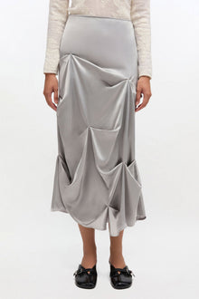Grey Draped Skirt | Mirage Gray