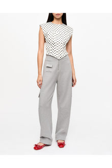 Grey Heavy Terry Curved Trousers | Paloma Melange