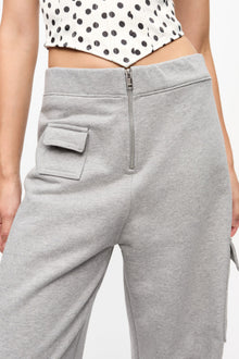 Grey Heavy Terry Curved Trousers | Paloma Melange